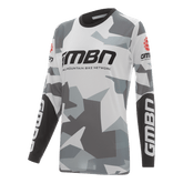 GMBN Women's Archive Camo Jersey Long Sleeve - White & Grey